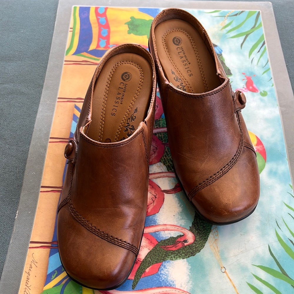 Earth Spirit Classics Emily brown leather clogs